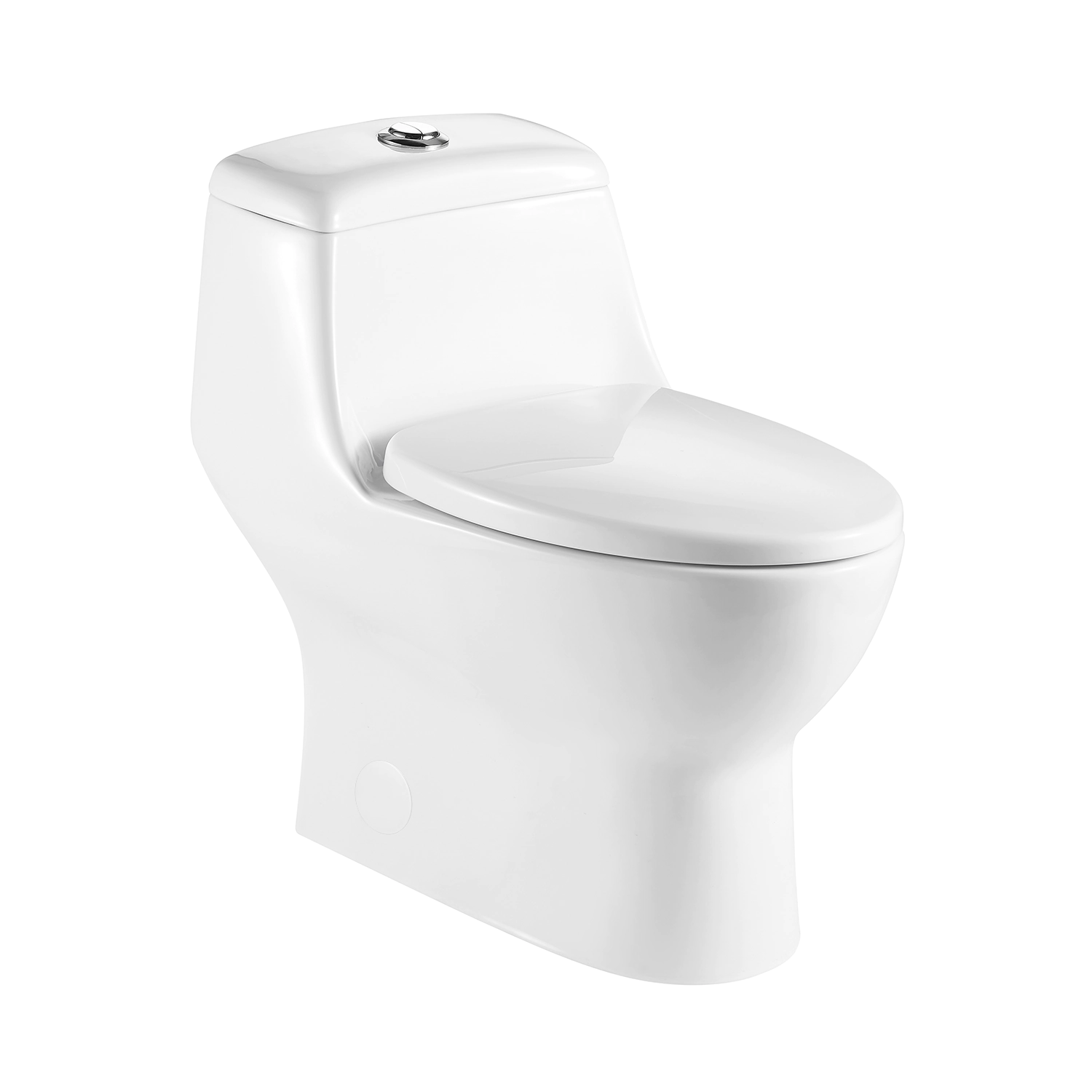 traditional one piece skirted toilet